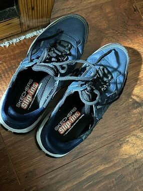 Skechers Men's Slip-Ins Navy and Gray Casual Sneakers